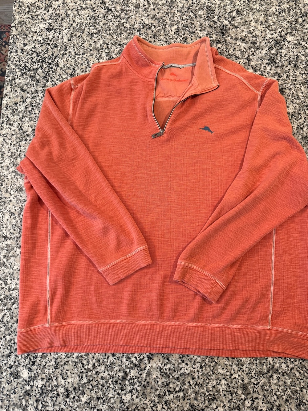 Tommy Bahama Coral Orange Quarter-Zip Pullover